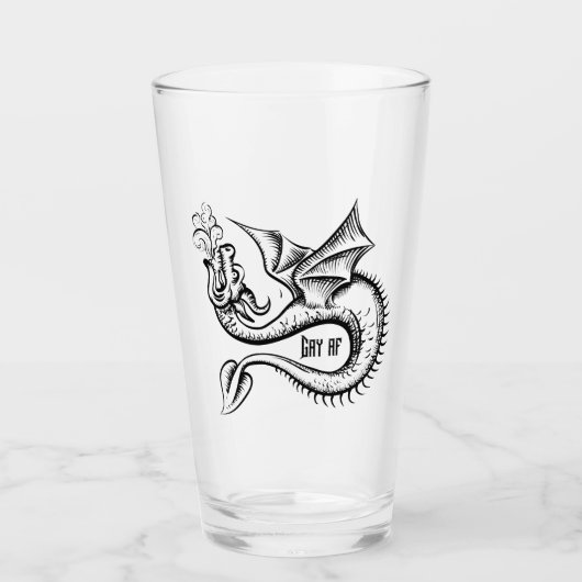 Gay AF Dragon Zwart Glas (Voorkant)
