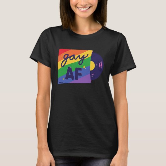 Gay AF Gay LGBT Quote T-shirt (Voorkant)
