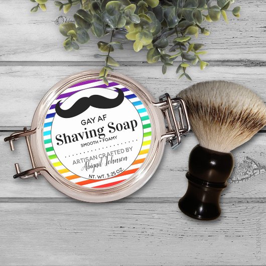 Gay AF LGBTQ Artisan Crafted Shave Soap Ronde Sticker