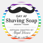 Gay AF LGBTQ Artisan Crafted Shave Soap Ronde Sticker (Voorkant)