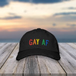 Gay AF Pride Rainbow Geborduurde Pet<br><div class="desc">Ga naar de pride maand met dit grappige geborduurde pet met "GAY AF" in vetgedrukte regenboogletters.</div>