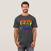 GAY AF regenboog hart T-shirt (Voorkant volledig)
