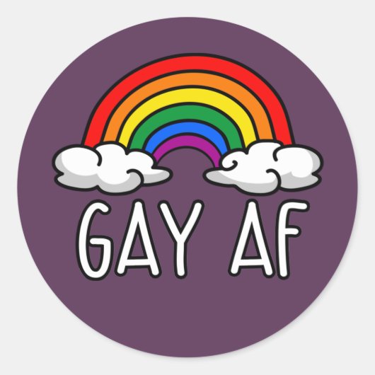 GAY AF T-shirt Ronde Sticker (Voorkant)