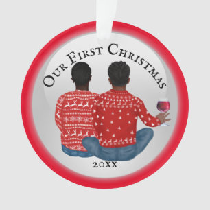 Gay African American and Indian koppels PHOTO Ornament