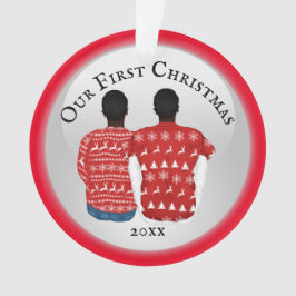 Gay African American Mr. en Mr. koppel PHOTO Ornament