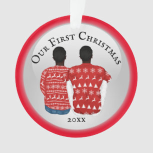 Gay African American Mr. en Mr. koppel PHOTO Ornament