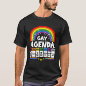 Gay Agenda Funny Queer Pride Gift Lesbian Bi T-shirt (Voorkant)