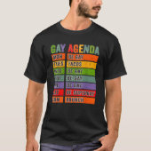 Gay Agenda Funny Rainbow Gay Pride T Shirt (Voorkant)