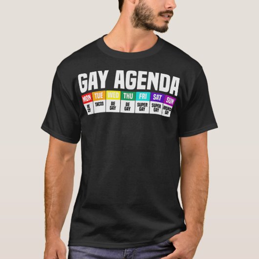 Gay Agenda Gay Pride  T-shirt (Voorkant)