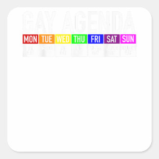 Gay Agenda Gay Pride Vierkante Sticker