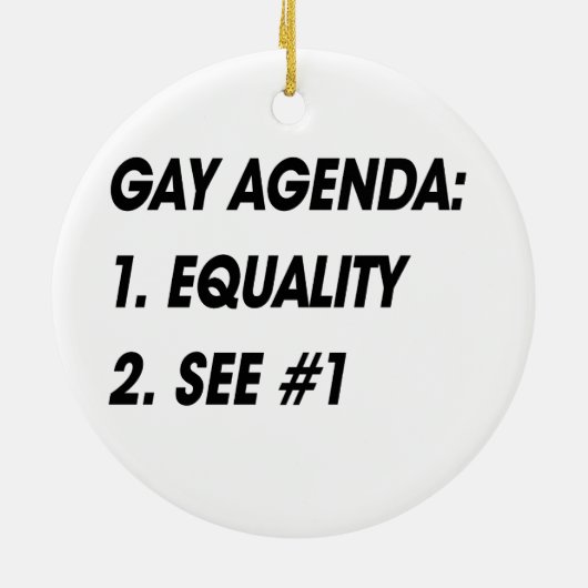 GAY AGENDA - GELIJKHEID KERAMISCH ORNAMENT (Achterkant)