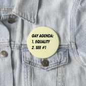 GAY AGENDA - GELIJKHEID RONDE BUTTON 7,6 CM (In situ)