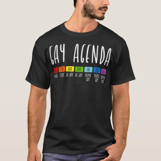 Gay Agenda LGBT Pride Tacos Lover Funny LGBTQ Comm T-shirt (Voorkant)
