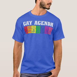 GAY AGENDA LGBT RAINBOW DAY PLANNER FUNNY T-SHIRT