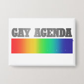 Gay Agenda | Rainbow Ombre Funny Gay Pride Button (Voorkant)