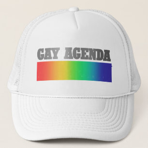 Gay Agenda Rainbow Ombre Funny Gay Pride Trucker Pet