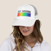 Gay Agenda | Rainbow Ombre Funny Gay Pride Trucker Pet (In situ)