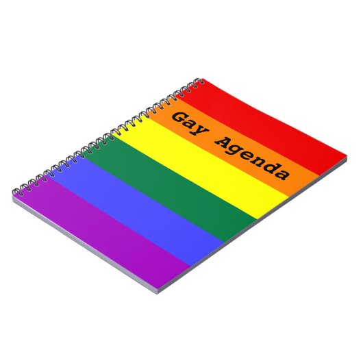 Gay Agenda Rainbow Solid Stripe notebook Notitieboek (Linkerzijde)