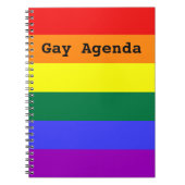 Gay Agenda Rainbow Solid Stripe notebook Notitieboek (Voorkant)