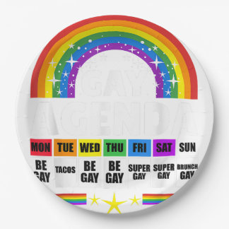 Gay Agenda voor LGBT Gay Pride Papieren Bordje