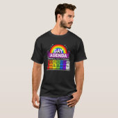 Gay Agenda Weekly Pride LGBT Funny T-shirt (Voorkant volledig)
