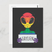 Gay Alien Boyvriend Rainbow Bisexual Pride Briefkaart (Voorkant / Achterkant)