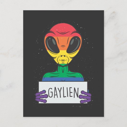 Gay Alien Boyvriend Rainbow Bisexual Pride Briefkaart (Voorkant)