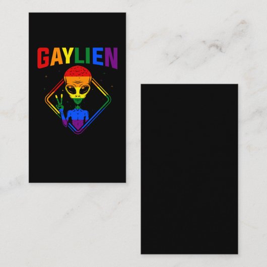 Gay Alien LGBTQ Pride Colorful Rainbow Visitekaartje (Voorkant / Achterkant)