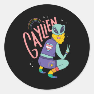 Gay Alien Ronde Sticker
