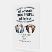 Gay All Because Two People Fell In Love Wedding Acryl Bord (Hoek)