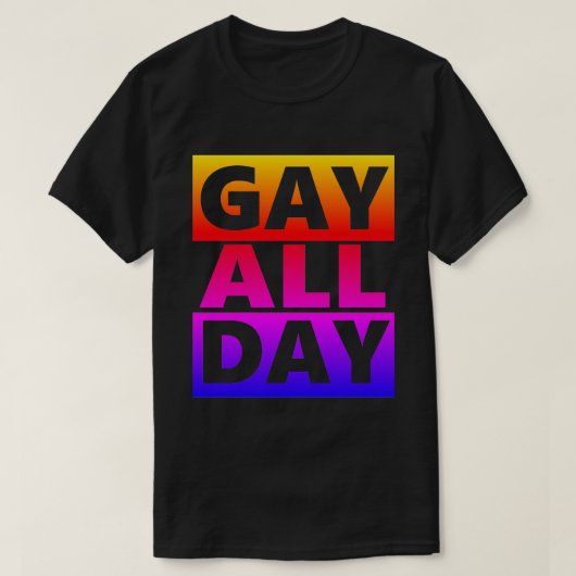 Gay All Day Retro T-shirt (Design voorkant)