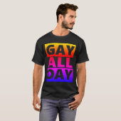 Gay All Day Retro T-shirt (Voorkant volledig)
