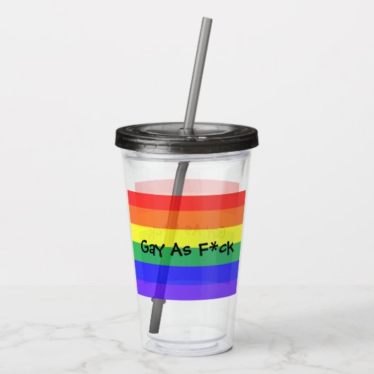 Gay als F*ck Acryl Drinkbeker (Achterkant)