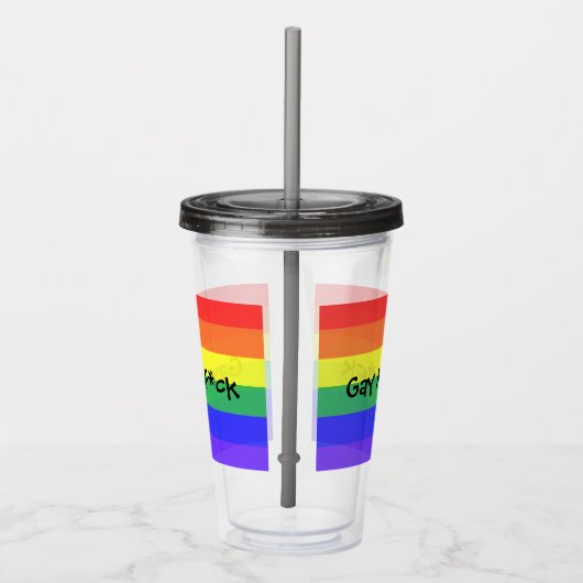 Gay als F*ck Acryl Drinkbeker (Rechts)