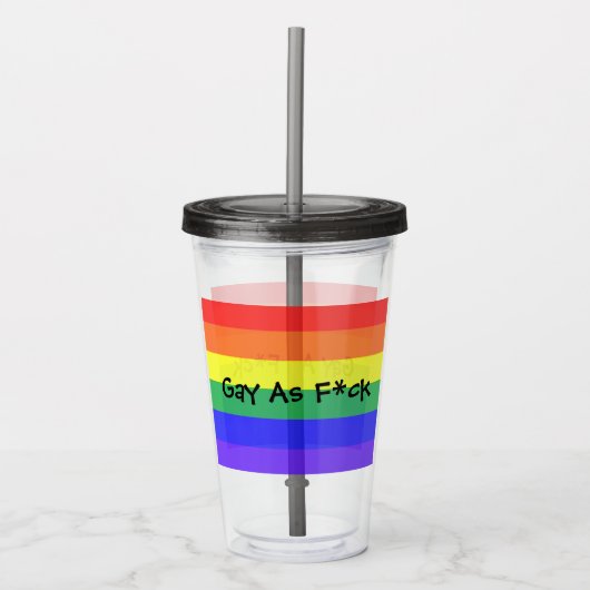 Gay als F*ck Acryl Drinkbeker (Voorkant)