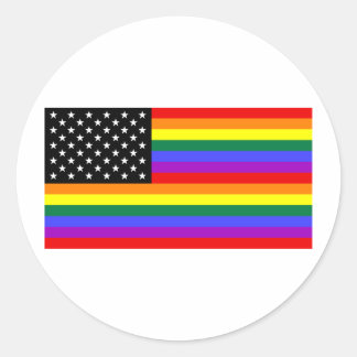 Gay America Pride Vlag Ronde Sticker