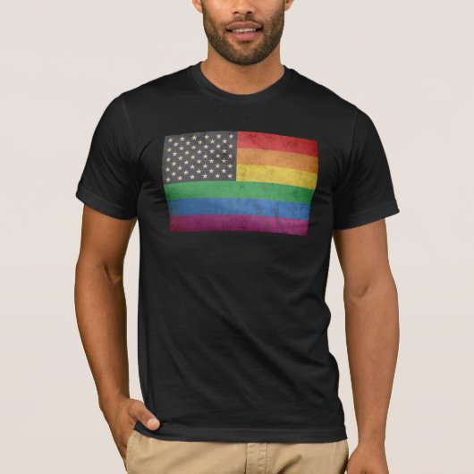 Gay American Flag T-shirt (Voorkant)
