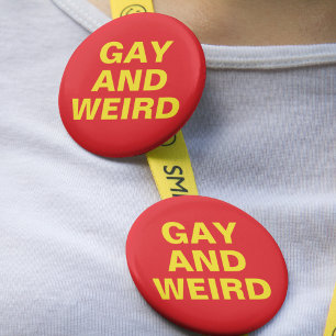 Gay and Weird Red Yellow Gender Pride Maand Ronde Button 5,7 Cm