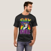 Gay As Hell Rainbow Cat Lgbt Pride T-shirt (Voorkant volledig)
