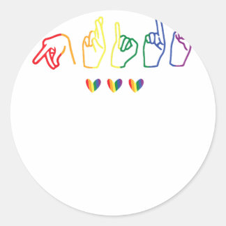 gay asl pride - gay steun gebarentaal lgbt gay ronde sticker