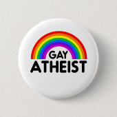 Gay Atheist Rainbow Ronde Button 5,7 Cm (Voorkant)