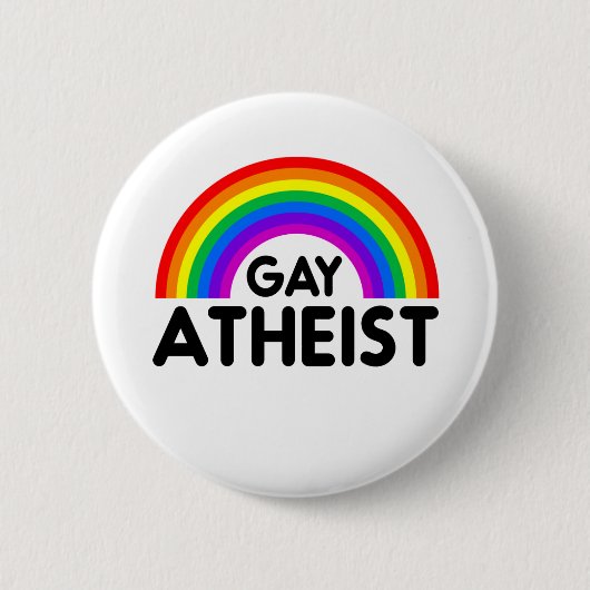 Gay Atheist Rainbow Ronde Button 5,7 Cm (Voorkant)