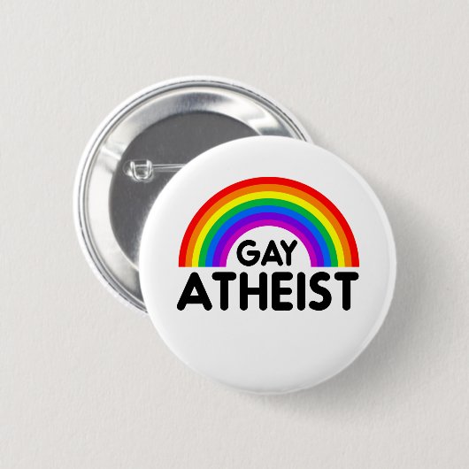 Gay Atheist Rainbow Ronde Button 5,7 Cm (Voorkant /achterkant)