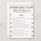 Gay Bachelor Party Game, Volg de regels Kaart (Voorkant / Achterkant)