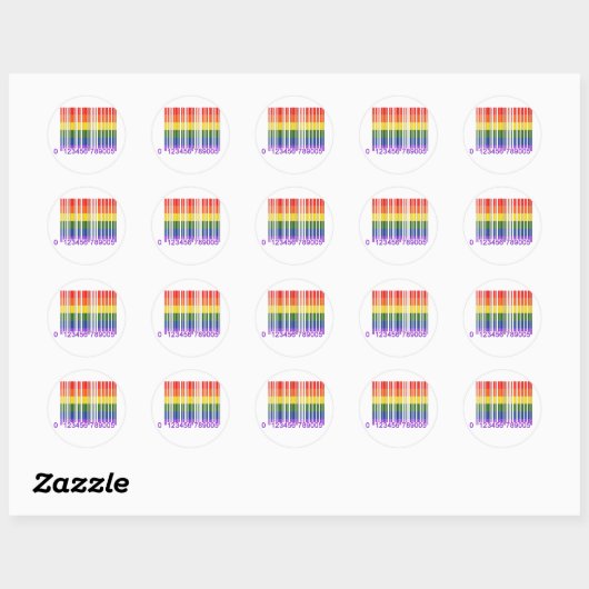 Gay Barcode 1 Ronde Sticker (Vel)