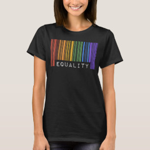 Gay Barcode Equality Trendy Ally Rainbow LGBTQ Pri T-shirt