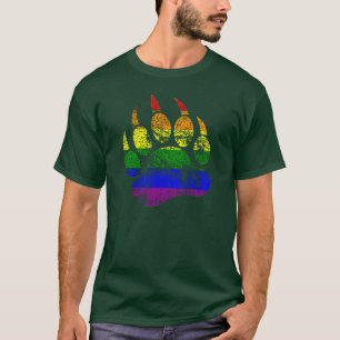 GAY BEAR Berouwvolle Beerpoot Regenboogvlag T-shirt