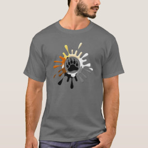 Gay Bear Pride Kleuren Spetterende Beer Poot T-shirt