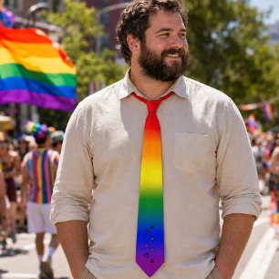 Gay Bear Pride - Regenboogvlag met Beerklauwprint Stropdas
