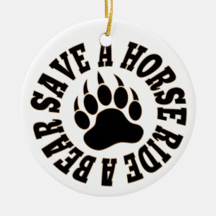 Gay Bear Pride Save A Horse Ride A Bear -Ornament Keramisch Ornament